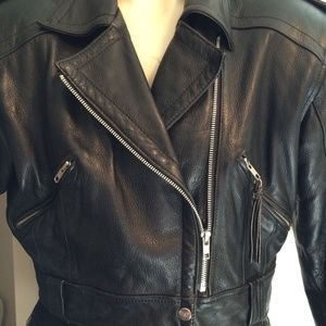 EXP Ladies Short Black Motorcycle Cruiser Jacket